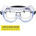 2 pack Safety Goggles, Adjustable,Lightweight Anti-Fog Protective Safety Glasses, Eye Protection, White