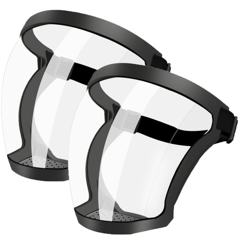 Full Face Super Protective Shields, 2pcs Unisex Face Shield with Clear Spray Splash Proof Full Face Protective